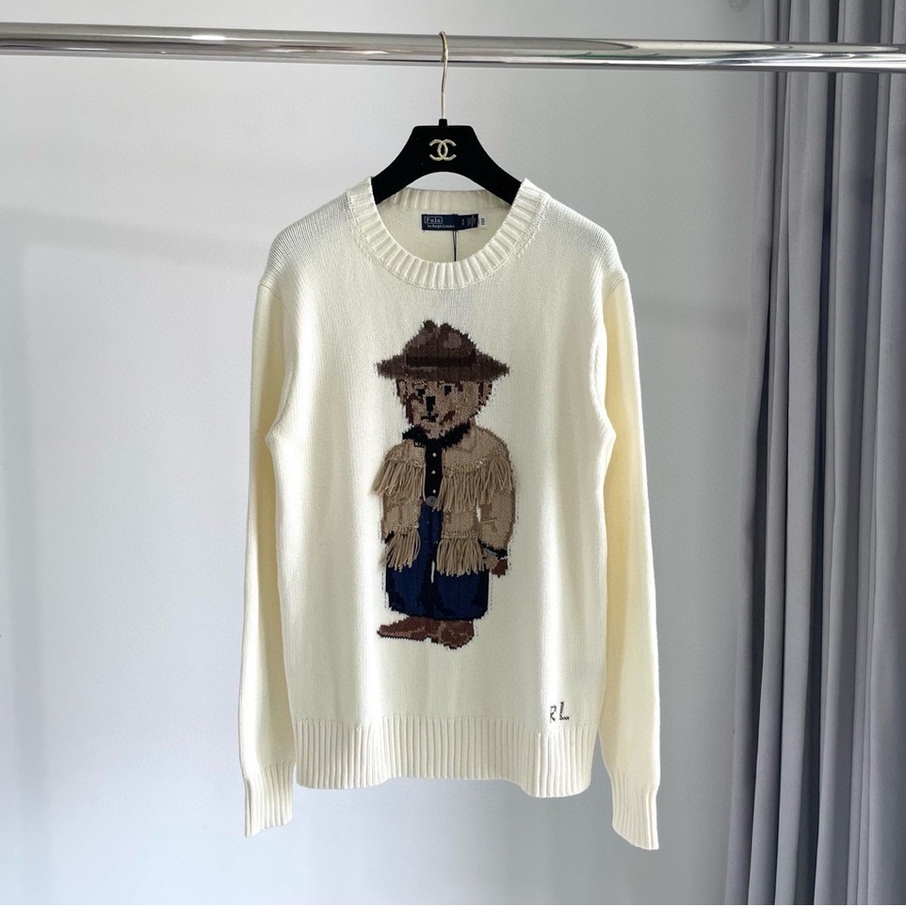 Ralph Lauren Cream Sweater with Cowboy Design
